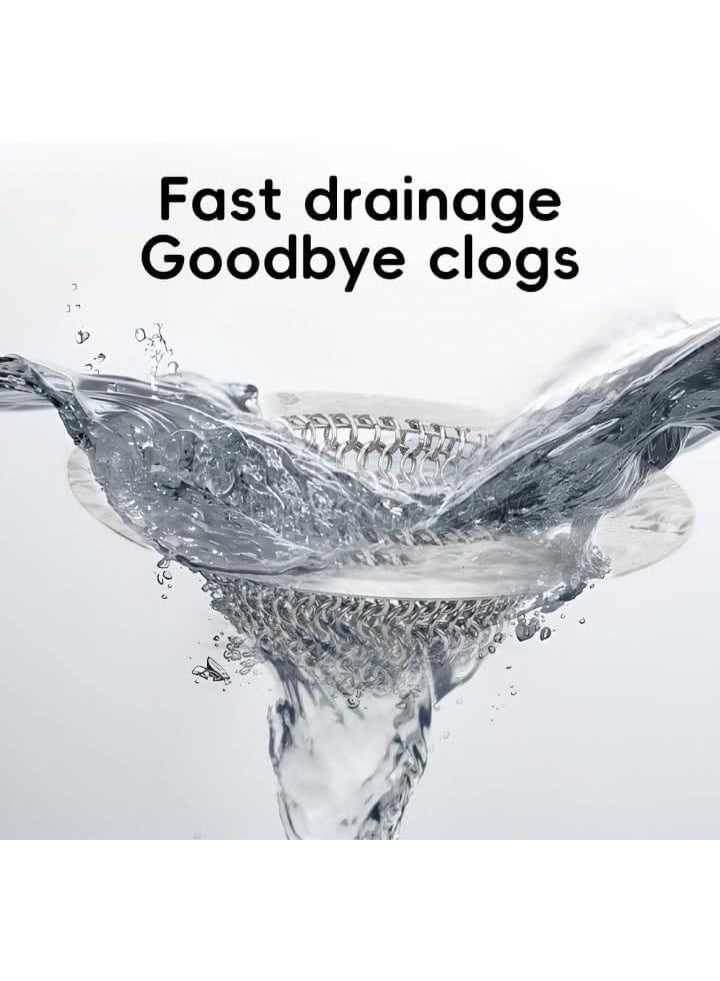 CLENEA Shower Drain Hair Catcher, Easy Clean Tub Drain Hair Catcher, Anti-Slip Drain Hair Catcher, Upgraded 304 Stainless Steel Bathtub Hair Catcher for Drain, Bathtub Drain Cover for Shower, Sink, Bathtub - Image 2